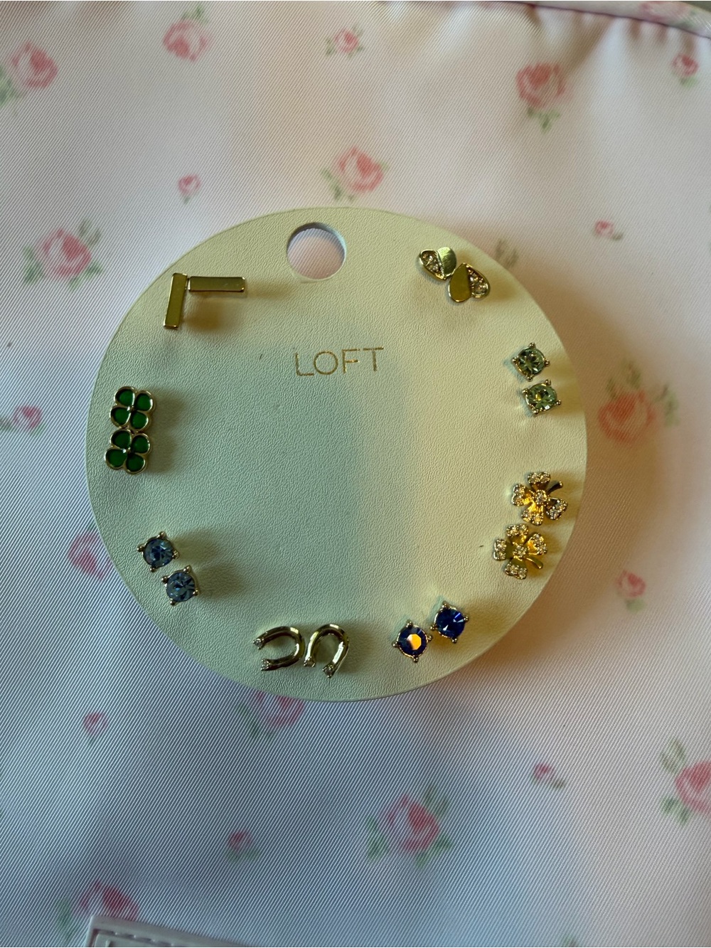 LOFT Mixed Stud Earring Set - Green, Blue, Gold